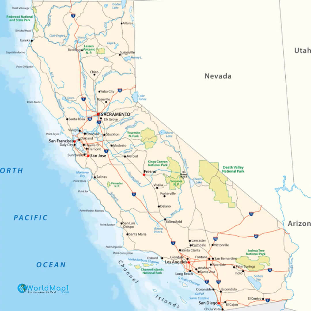 California National Parks Map